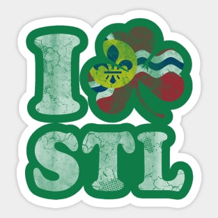 Love St Louis Flag Irish Shamrock St Patricks Day Sticker